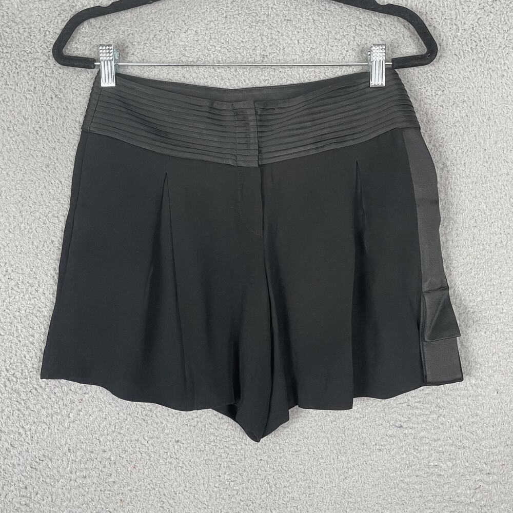 Emporio Armani Shorts Womens 6 IT 40 Pleated Tuxedo Satin Waist Dressy Italy
